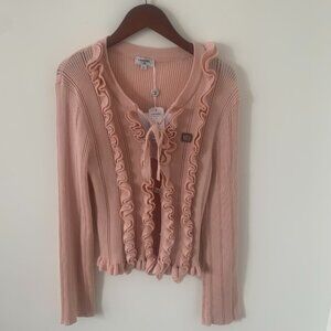 Chanel Pink Ruffled Cardigan